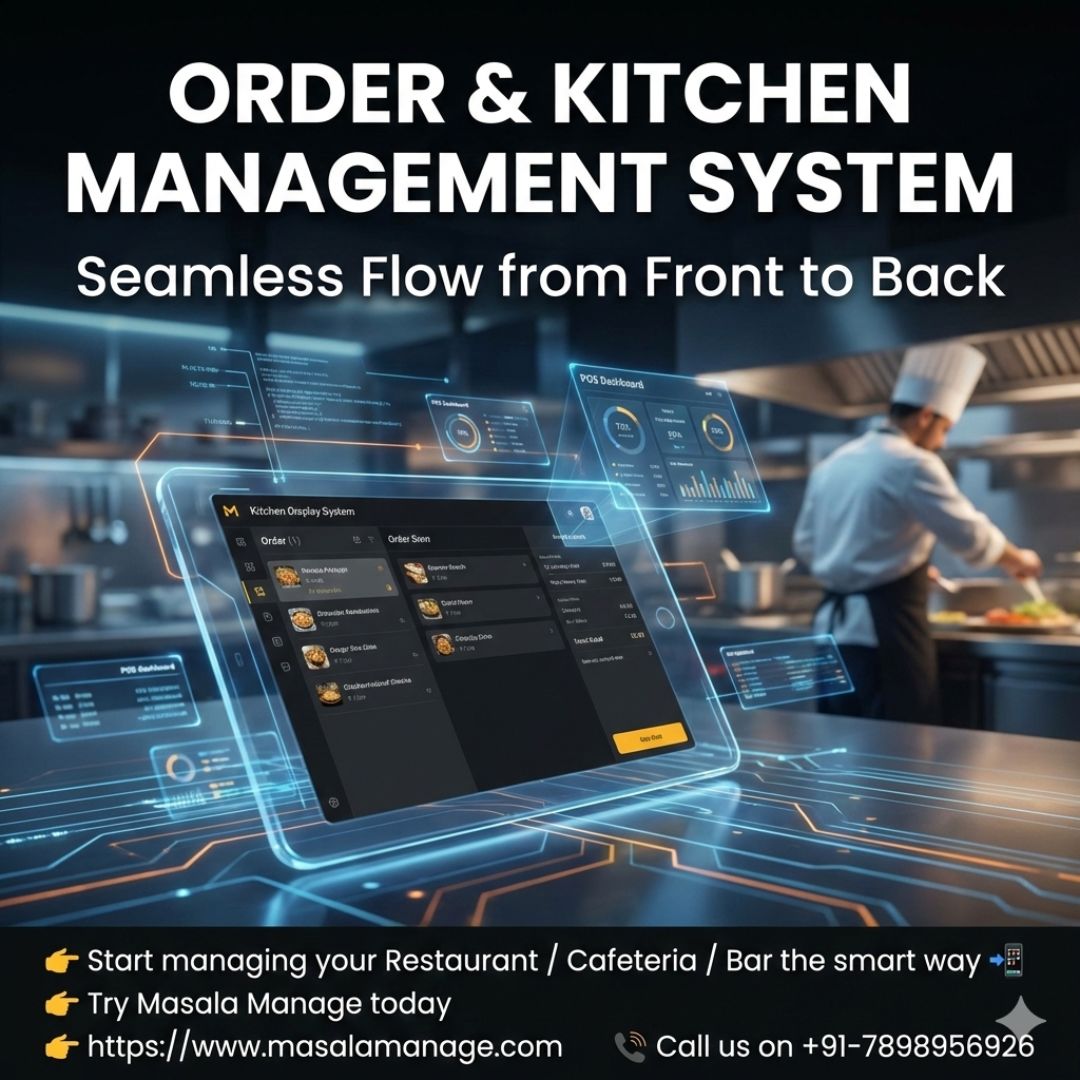 Kitchen order management system and KOT software India - digital tickets, bar orders, live status