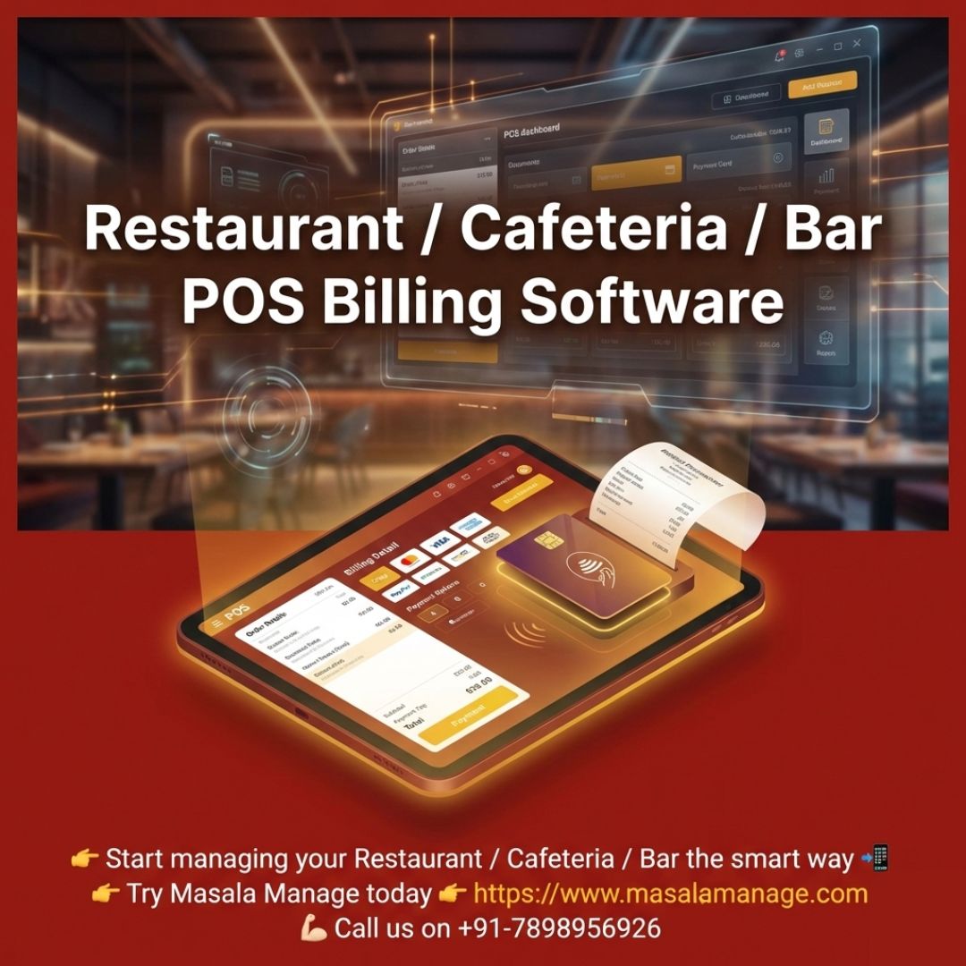 Restaurant POS billing software India - fast billing, GST invoices, UPI and card payments for restaurants and Cafe's